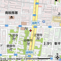 サイクルコンビニてるてる　谷町店周辺の地図