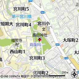 長田神社参集殿婚礼申込用周辺の地図