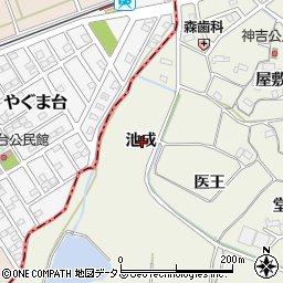 愛知県豊橋市杉山町池成周辺の地図