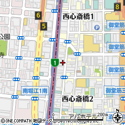 大阪府大阪市中央区西心斎橋2丁目18-11周辺の地図