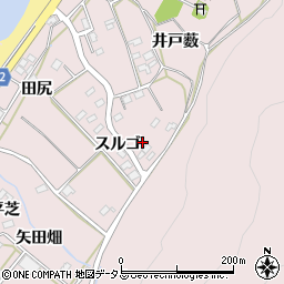 愛知県田原市野田町スルゴ周辺の地図