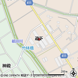 愛知県豊橋市西赤沢町道下周辺の地図