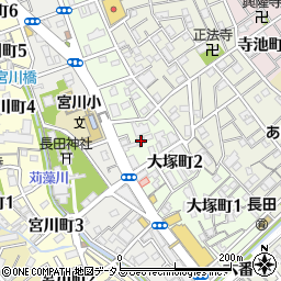 兵庫県神戸市長田区大塚町周辺の地図