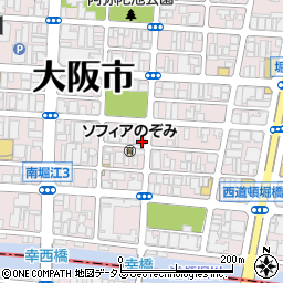 大阪府大阪市西区南堀江3丁目2-4周辺の地図