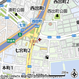 川西倉庫本社事務所周辺の地図