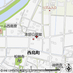 静岡県浜松市中央区西島町52周辺の地図