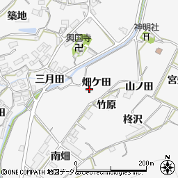 愛知県田原市仁崎町畑ケ田周辺の地図