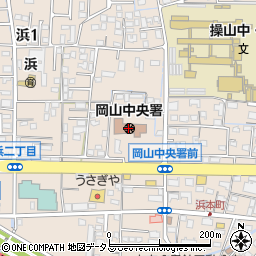 岡山中央警察署周辺の地図