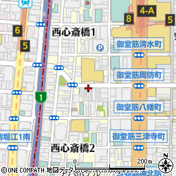 大阪府大阪市中央区西心斎橋周辺の地図