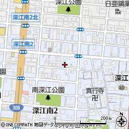 大阪府大阪市東成区深江南2丁目周辺の地図