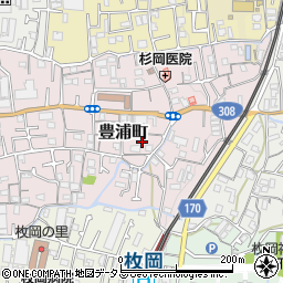 大阪府東大阪市豊浦町周辺の地図