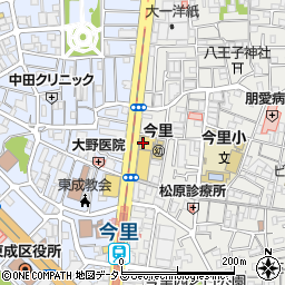 洋服の青山大阪今里店周辺の地図