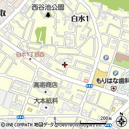 兵庫県神戸市西区白水周辺の地図