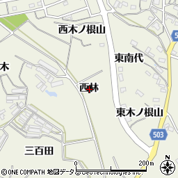 愛知県豊橋市杉山町西林周辺の地図