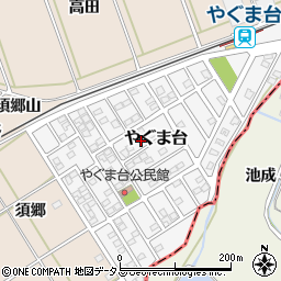 愛知県田原市やぐま台周辺の地図