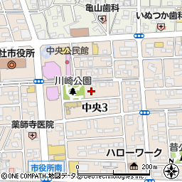 岡山県総社市中央3丁目8周辺の地図