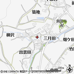 愛知県田原市仁崎町出雲田周辺の地図