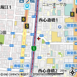 大阪府大阪市中央区西心斎橋2丁目18-5周辺の地図