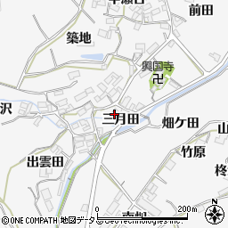 愛知県田原市仁崎町三月田周辺の地図