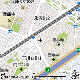 兵庫県神戸市兵庫区兵庫町2丁目3-16周辺の地図
