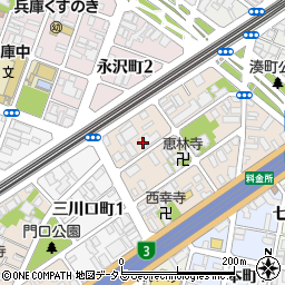 兵庫県神戸市兵庫区兵庫町2丁目3-7周辺の地図