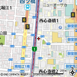 大阪府大阪市中央区西心斎橋2丁目18-4周辺の地図