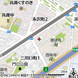 兵庫県神戸市兵庫区兵庫町2丁目3-22周辺の地図