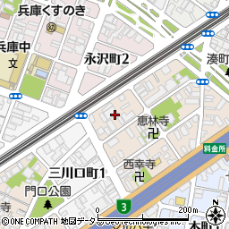 兵庫県神戸市兵庫区兵庫町2丁目3周辺の地図