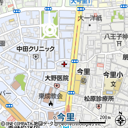 大阪府大阪市東成区大今里西1丁目16周辺の地図