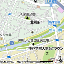 ファミリーマート神戸北別府店周辺の地図