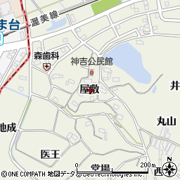 愛知県豊橋市杉山町屋敷周辺の地図
