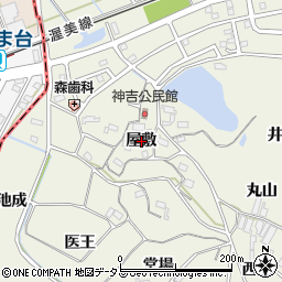 愛知県豊橋市杉山町（屋敷）周辺の地図