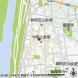 静岡県磐田市中町周辺の地図
