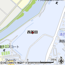 愛知県田原市豊島町西新田周辺の地図