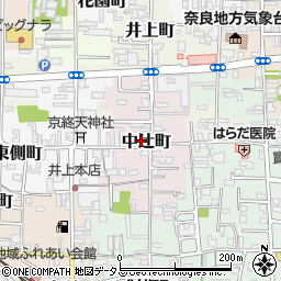 奈良県奈良市中辻町周辺の地図