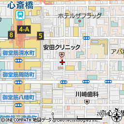 ブランドピース心斎橋店周辺の地図