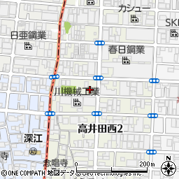 ファミリーマート高井田西三丁目店周辺の地図