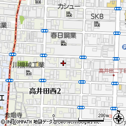 大阪府東大阪市高井田西3丁目1周辺の地図