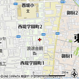 ファミリーマート東大阪西堤学園町店周辺の地図