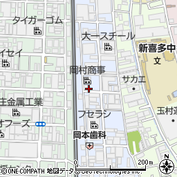 大阪府東大阪市高井田周辺の地図