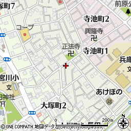 聖教新聞長田販売店周辺の地図