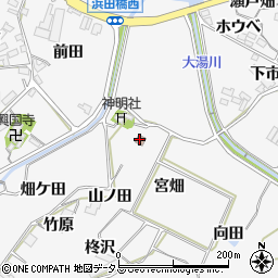愛知県田原市仁崎町（山ノ田）周辺の地図