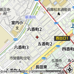 神戸六番町郵便局 ＡＴＭ周辺の地図