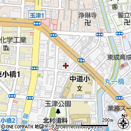 ガラス修理の生活救急車大阪市東成区受付センター周辺の地図