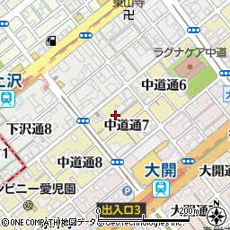 中道通7丁目稲谷邸[akippa]駐車場周辺の地図