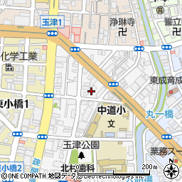 鍵開けの生活救急車　大阪市東成区エリア専用ダイヤル周辺の地図