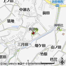 愛知県田原市仁崎町仲坪周辺の地図
