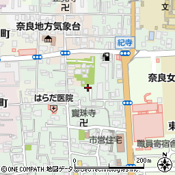 奈良県奈良市紀寺町周辺の地図