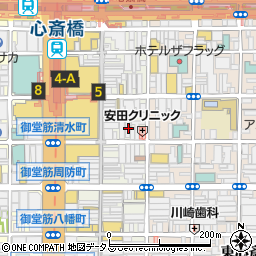 カフェ&バー GRASS グラス なんば心斎橋店周辺の地図
