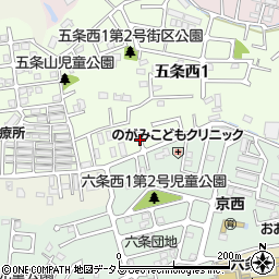 奈良県奈良市五条西1丁目36周辺の地図